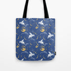 Celestial Pigs lunar blue Tote Bag Gallery Image 1