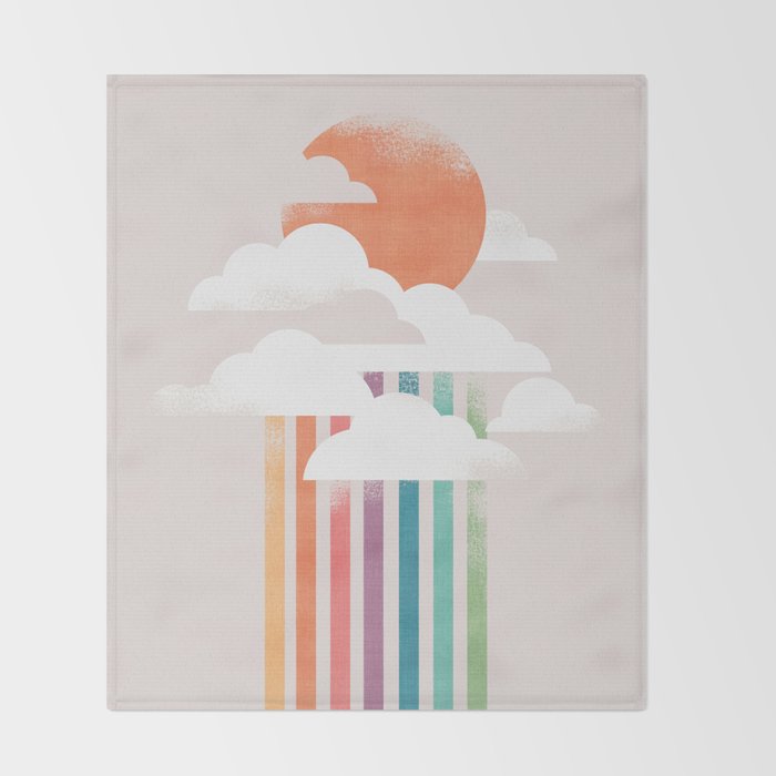Colorful rain Throw Blanket Gallery Image 2