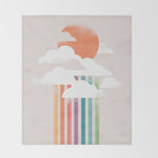Colorful rain Throw Blanket Gallery Image 2