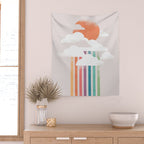 Colorful rain Wall Tapestry Gallery Image 2
