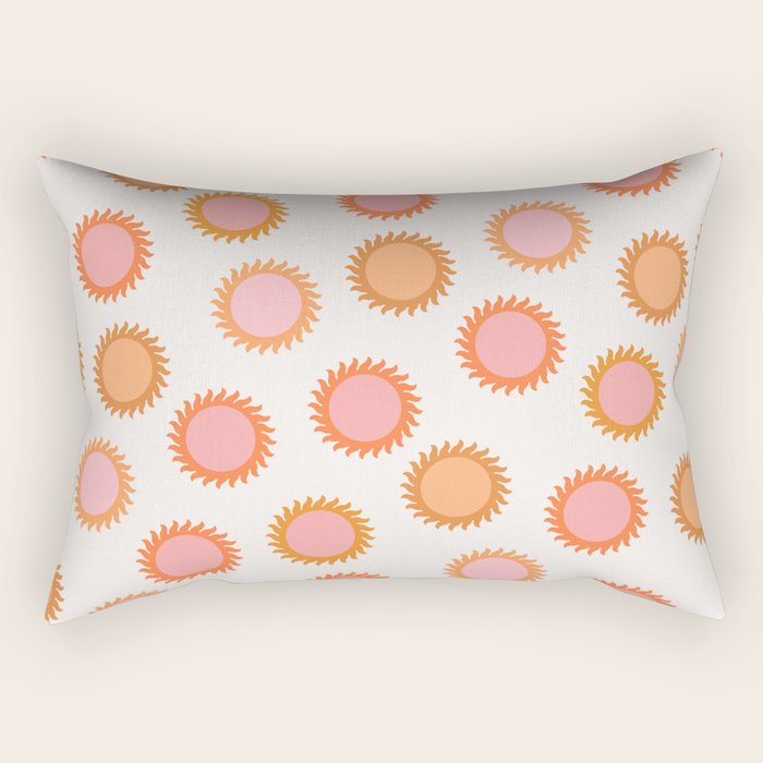 Autumn Equinox - Colorful Sun Pattern Rectangular Pillow Gallery Image 1