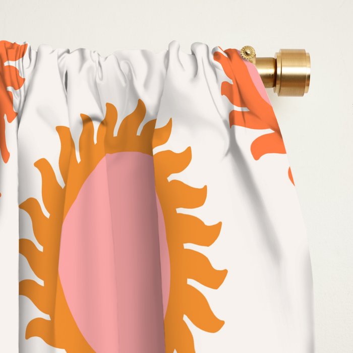 Autumn Equinox - Colorful Sun Pattern Window Curtain Gallery Image 2