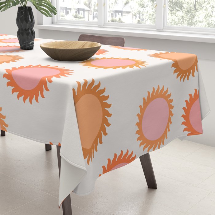 Autumn Equinox - Colorful Sun Pattern Tablecloth Gallery Image 3