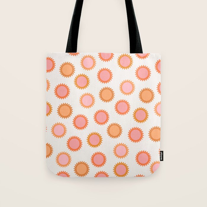 Autumn Equinox - Colorful Sun Pattern Tote Bag Gallery Image 1