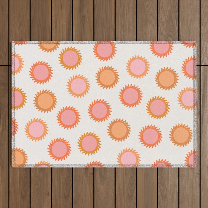 Autumn Equinox - Colorful Sun Pattern Outdoor Rug Gallery Image 1