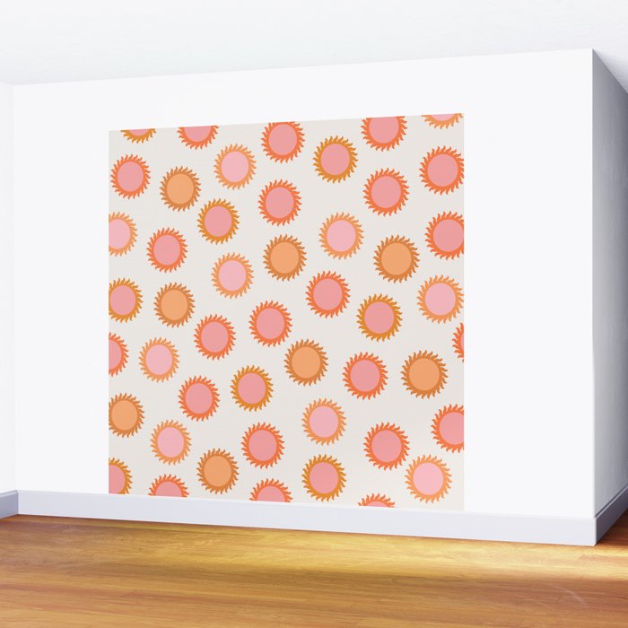 Autumn Equinox - Colorful Sun Pattern Wall Mural Gallery Image 2