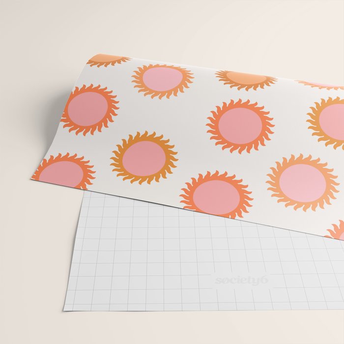 Autumn Equinox - Colorful Sun Pattern Wrapping Paper Gallery Image 2
