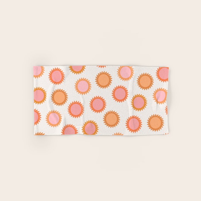 Autumn Equinox - Colorful Sun Pattern Bath Towel Gallery Image 1