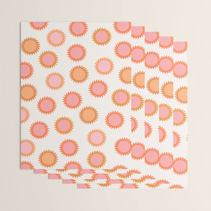 Autumn Equinox - Colorful Sun Pattern Wrapping Paper Gallery Image 3
