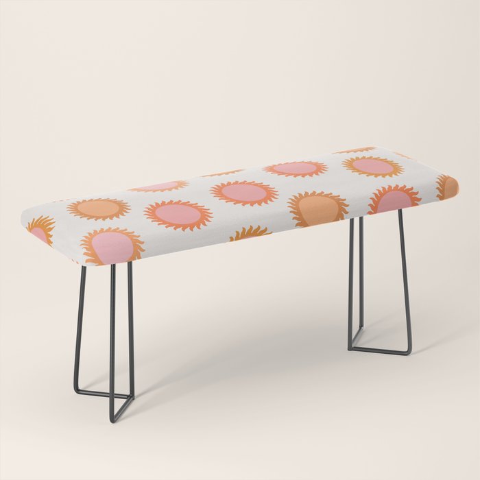Autumn Equinox - Colorful Sun Pattern Bench Gallery Image 1