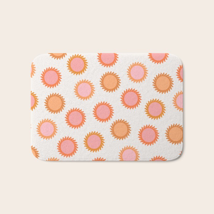 Autumn Equinox - Colorful Sun Pattern Bath Mat Gallery Image 1