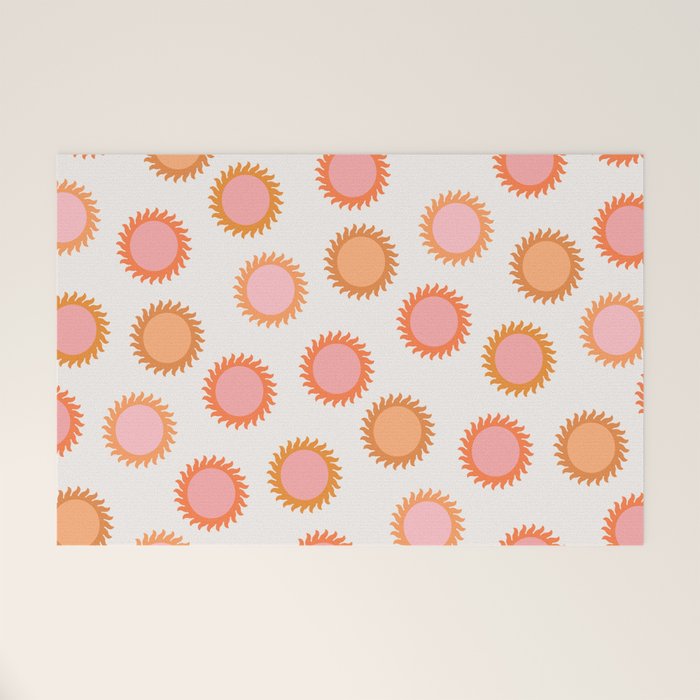 Autumn Equinox - Colorful Sun Pattern Welcome Mat Gallery Image 1