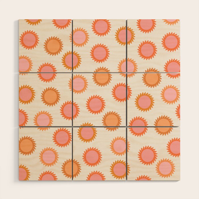 Autumn Equinox - Colorful Sun Pattern Wood Wall Art Gallery Image 1