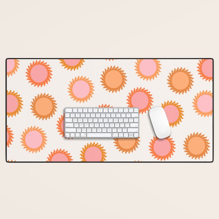 Autumn Equinox - Colorful Sun Pattern Desk Mat Gallery Image 1