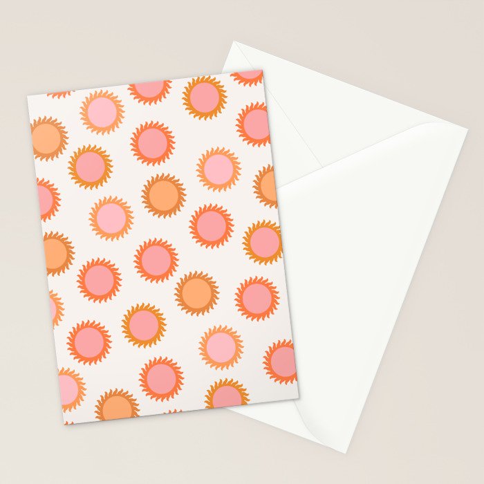 Autumn Equinox - Colorful Sun Pattern Stationery Card Gallery Image 2