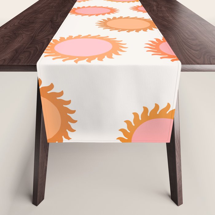 Autumn Equinox - Colorful Sun Pattern Table Runner