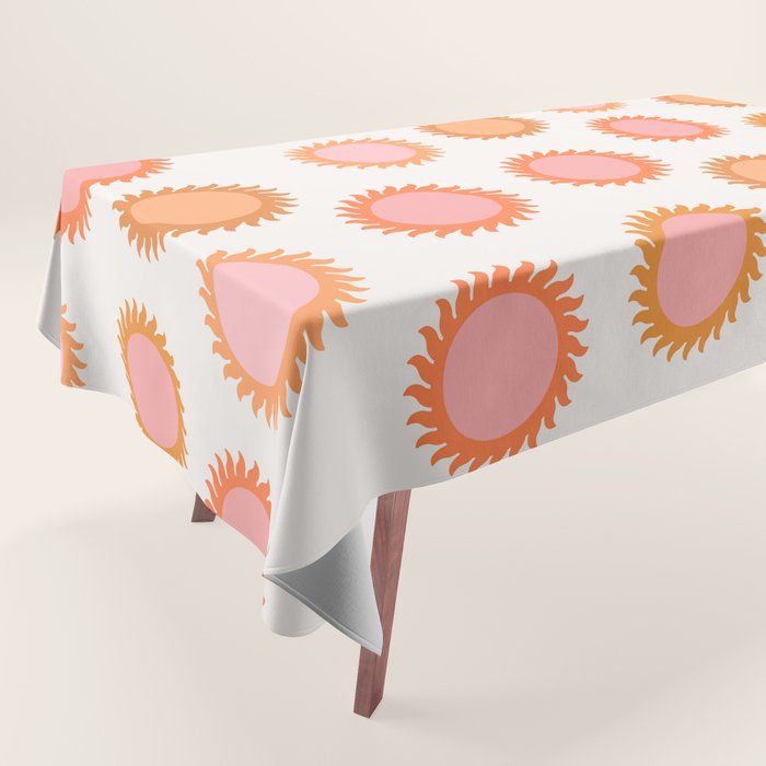 Autumn Equinox - Colorful Sun Pattern Tablecloth Gallery Image 1