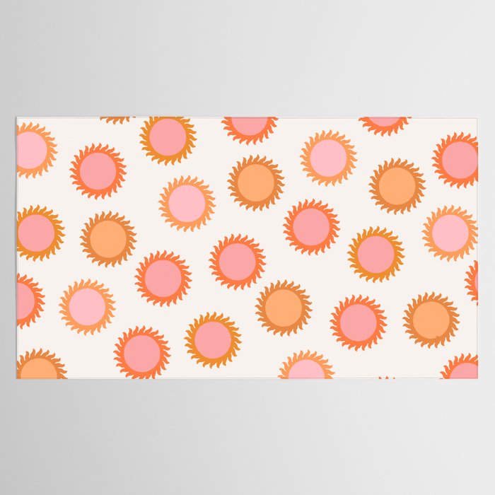 Autumn Equinox - Colorful Sun Pattern Tablecloth Gallery Image 2