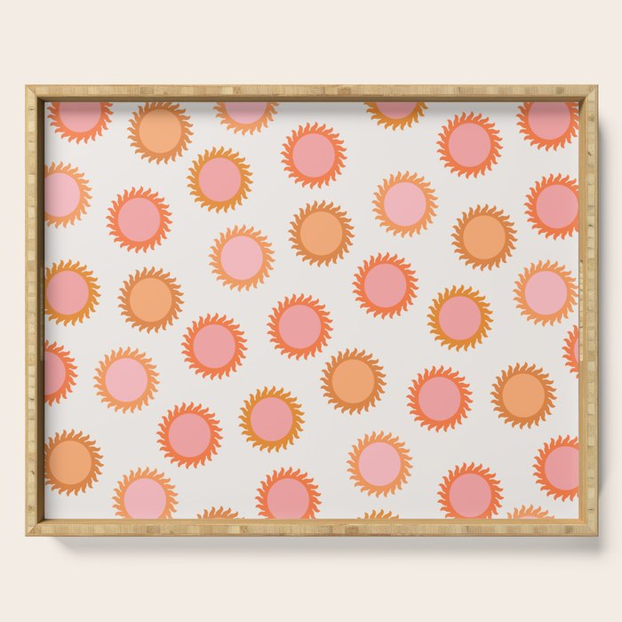 Autumn Equinox - Colorful Sun Pattern Serving Tray Gallery Image 1