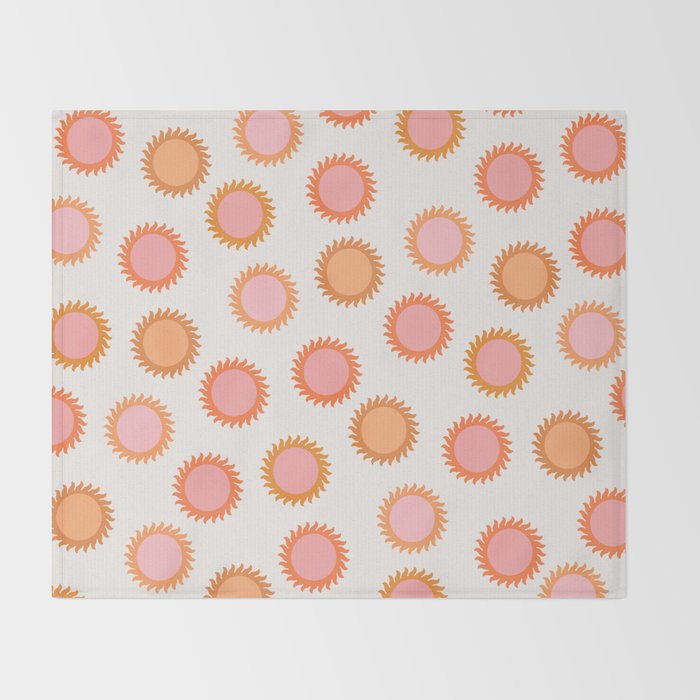 Autumn Equinox - Colorful Sun Pattern Throw Blanket Gallery Image 2