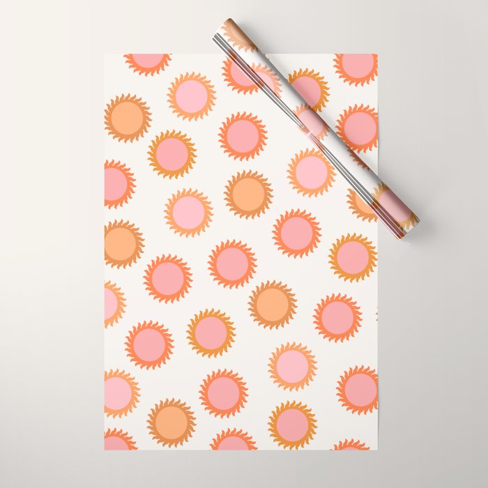 Autumn Equinox - Colorful Sun Pattern Wrapping Paper Gallery Image 1