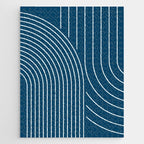 Geometric Lines in night Blue 16 (Rainbow Abstract) Jigsaw Puzzle Gallery Image 1