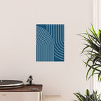 Geometric Lines in night Blue 16 (Rainbow Abstract) Poster Gallery Image 2