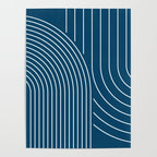 Geometric Lines in night Blue 16 (Rainbow Abstract) Poster Gallery Image 4