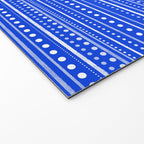 Bamako Striped and Dotted Pattern in Royal Blue Welcome Mat Gallery Image 2