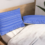 Bamako Striped and Dotted Pattern in Royal Blue Pillow Sham Gallery Image 2
