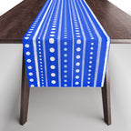 Bamako Striped and Dotted Pattern in Royal Blue Table Runner Gallery Image 1