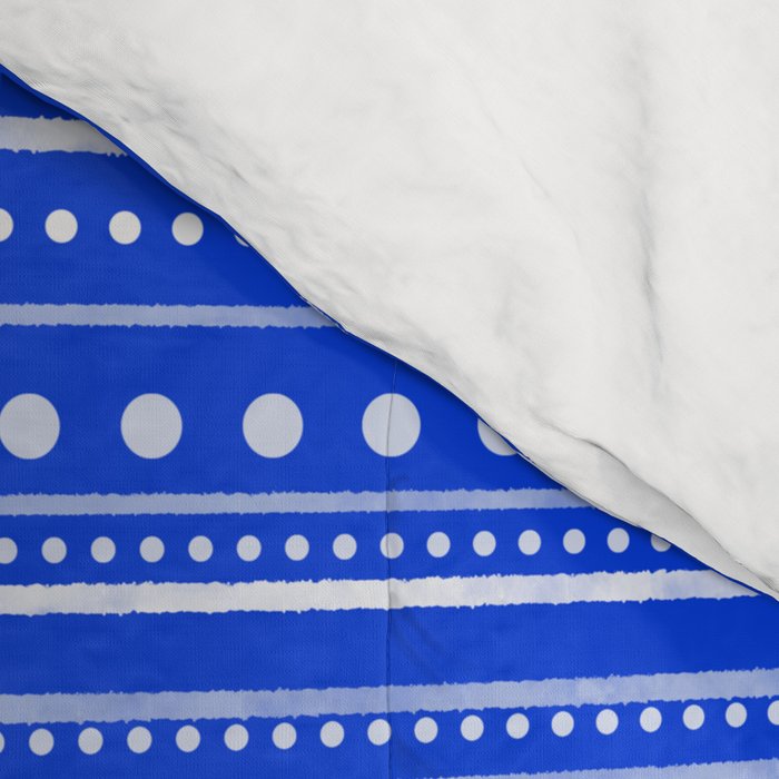 Bamako Striped and Dotted Pattern in Royal Blue Comforter Gallery Image 4