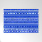 Bamako Striped and Dotted Pattern in Royal Blue Welcome Mat Gallery Image 1
