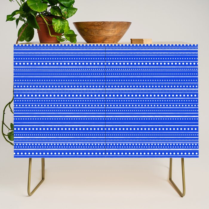 Bamako Striped and Dotted Pattern in Royal Blue Credenza Gallery Image 1