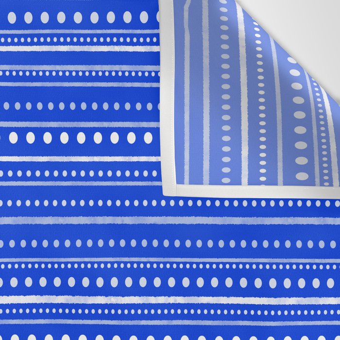Bamako Striped and Dotted Pattern in Royal Blue Wall Tapestry Gallery Image 3