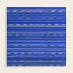 Bamako Striped and Dotted Pattern in Royal Blue Wood Wall Art Gallery Image 1