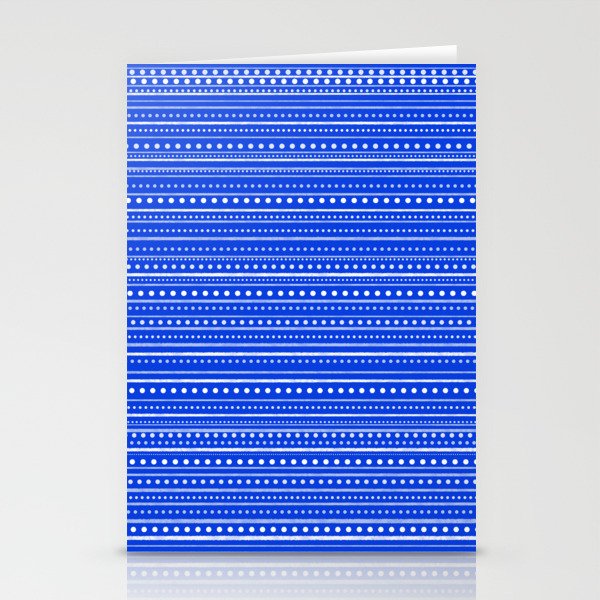 Bamako Striped and Dotted Pattern in Royal Blue Stationery Card Gallery Image 2