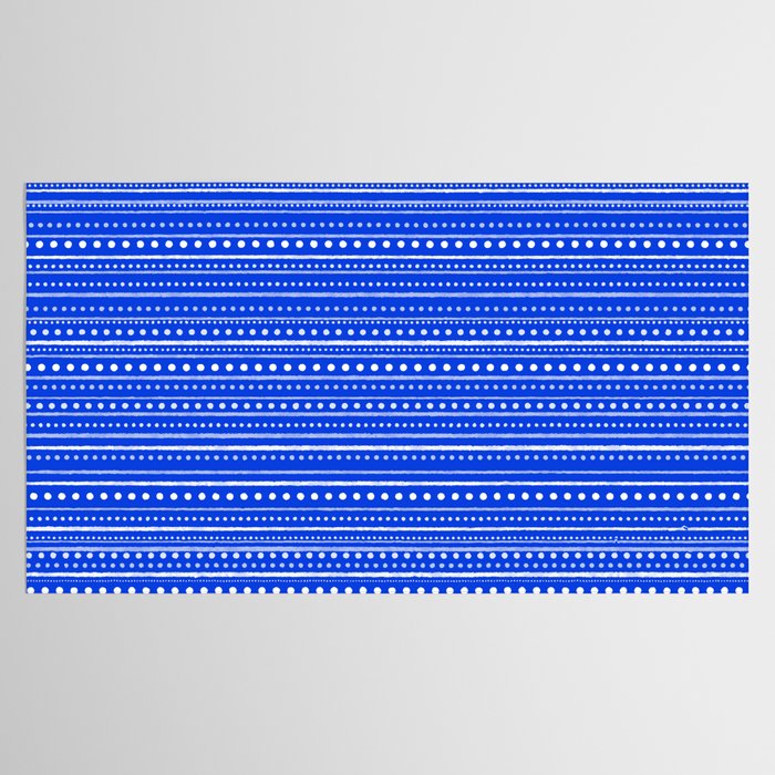 Bamako Striped and Dotted Pattern in Royal Blue Tablecloth Gallery Image 2