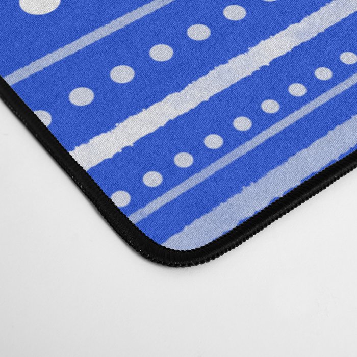 Bamako Striped and Dotted Pattern in Royal Blue Desk Mat Gallery Image 4
