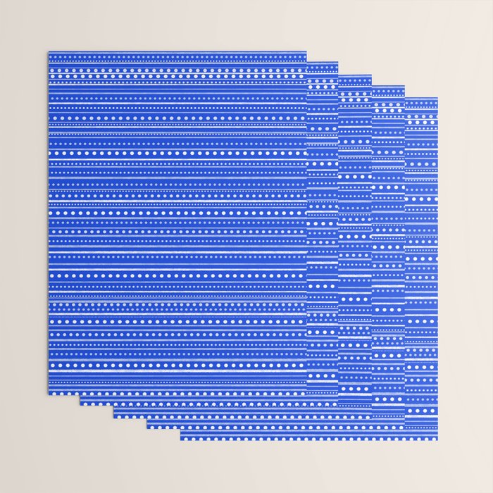 Bamako Striped and Dotted Pattern in Royal Blue Wrapping Paper Gallery Image 3