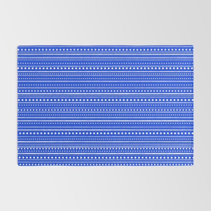 Bamako Striped and Dotted Pattern in Royal Blue Rug Gallery Image 2