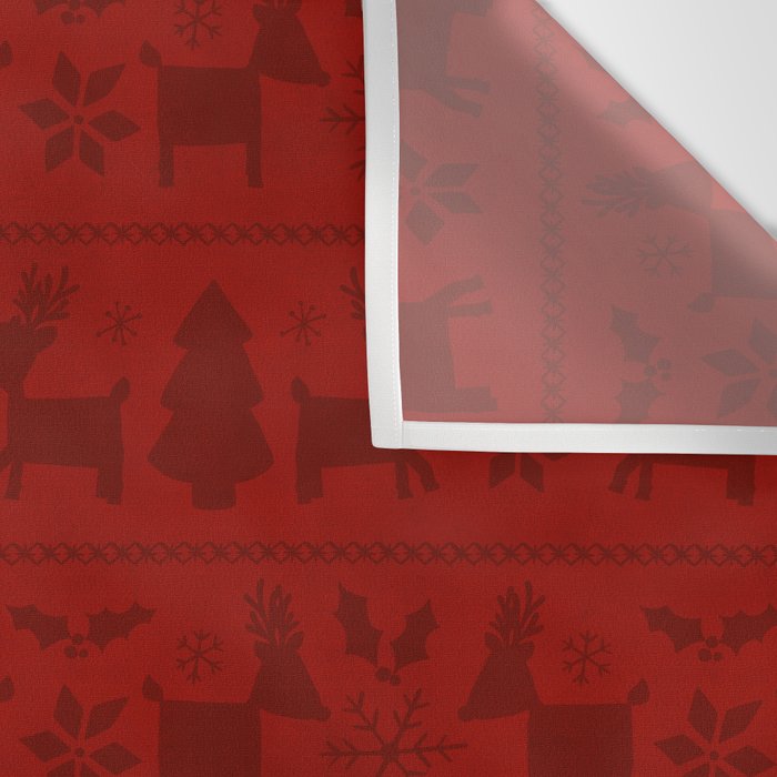 Red Reindeer Fair Isle Print, Red Holiday, Christmas Cheer, Red Christmas Sweater Wall Tapestry Gallery Image 3
