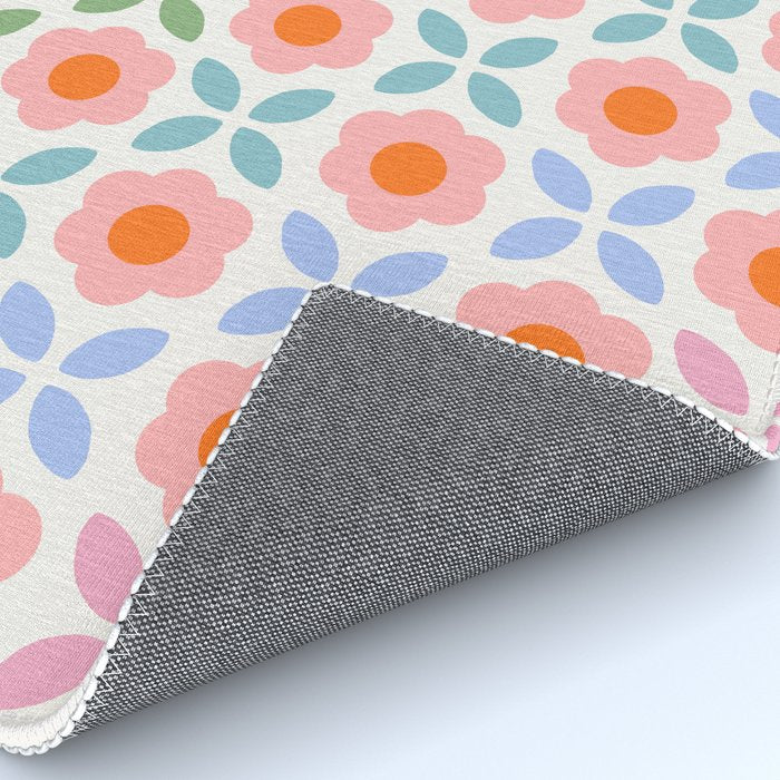 Retro Flower Pattern - rainbow Rug Gallery Image 4
