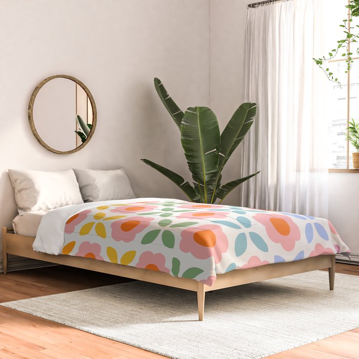 Retro Flower Pattern - rainbow Comforter Gallery Image 2