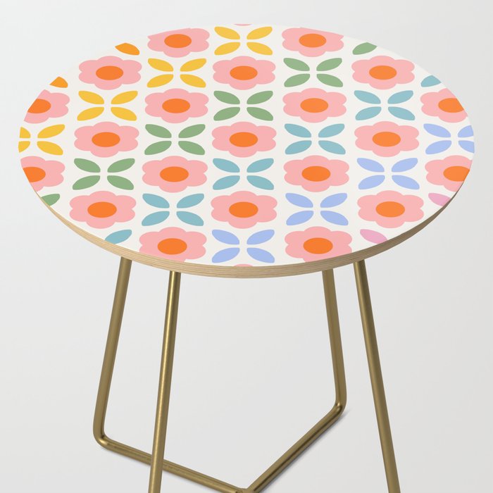 Retro Flower Pattern - rainbow Side Table Gallery Image 2