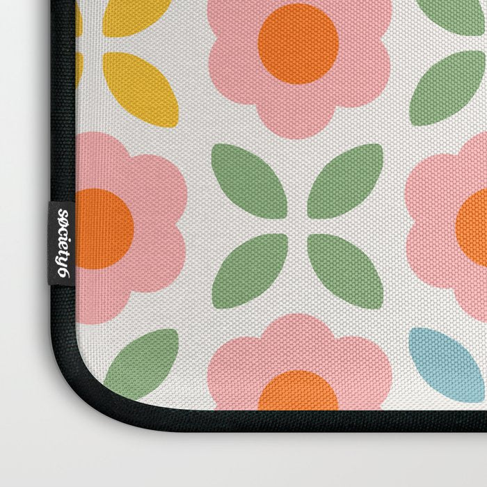 Retro Flower Pattern - rainbow Laptop Sleeve Gallery Image 3