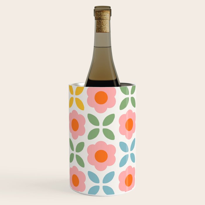 Retro Flower Pattern - rainbow Wine Chiller Gallery Image 1