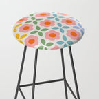 Retro Flower Pattern - rainbow Stool Gallery Image 2