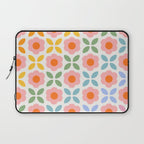 Retro Flower Pattern - rainbow Laptop Sleeve Gallery Image 1