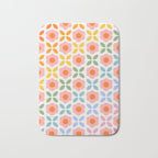 Retro Flower Pattern - rainbow Bath Mat Gallery Image 1